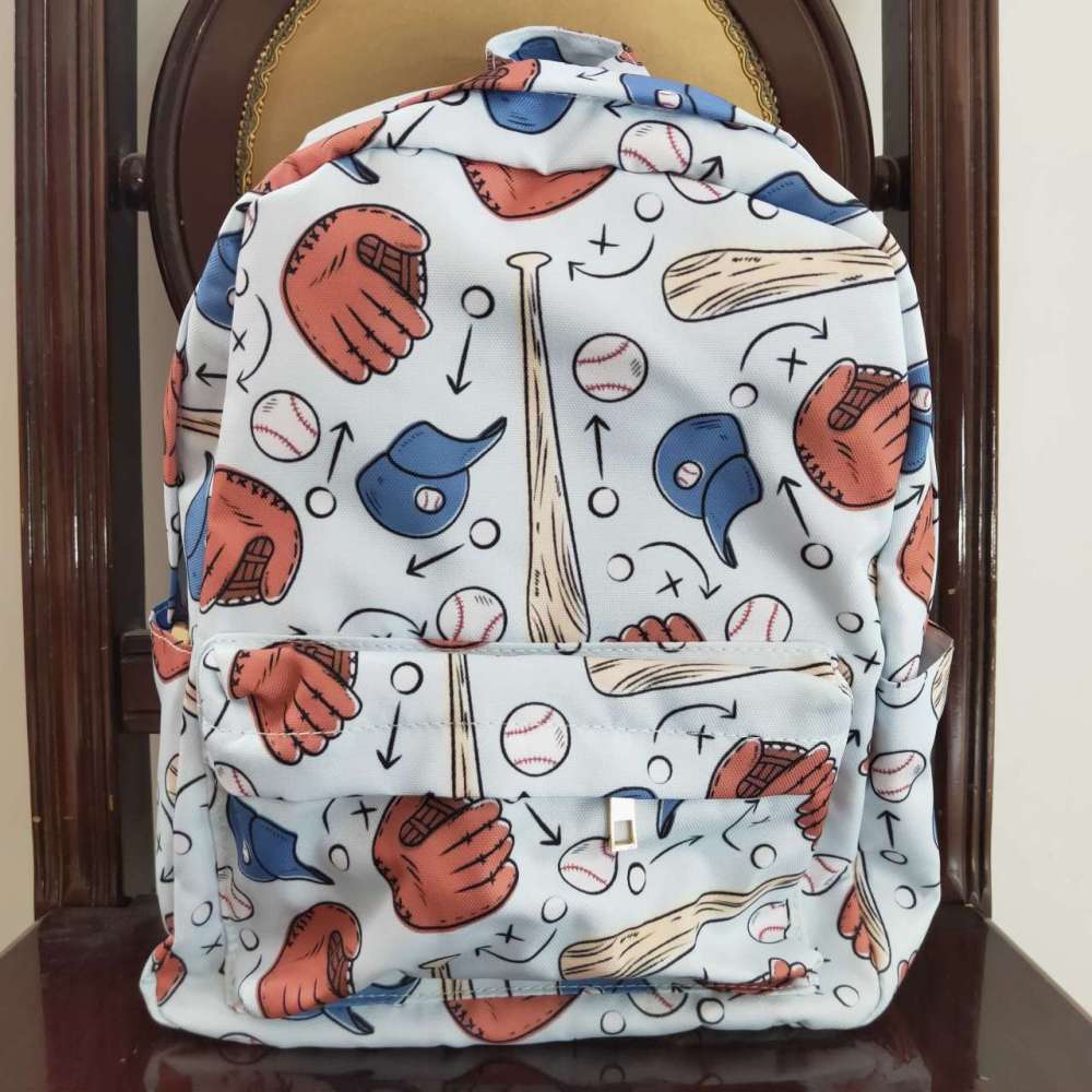 BA0075 Girl Baseball Glove Hat Light Blue Backpack Bags