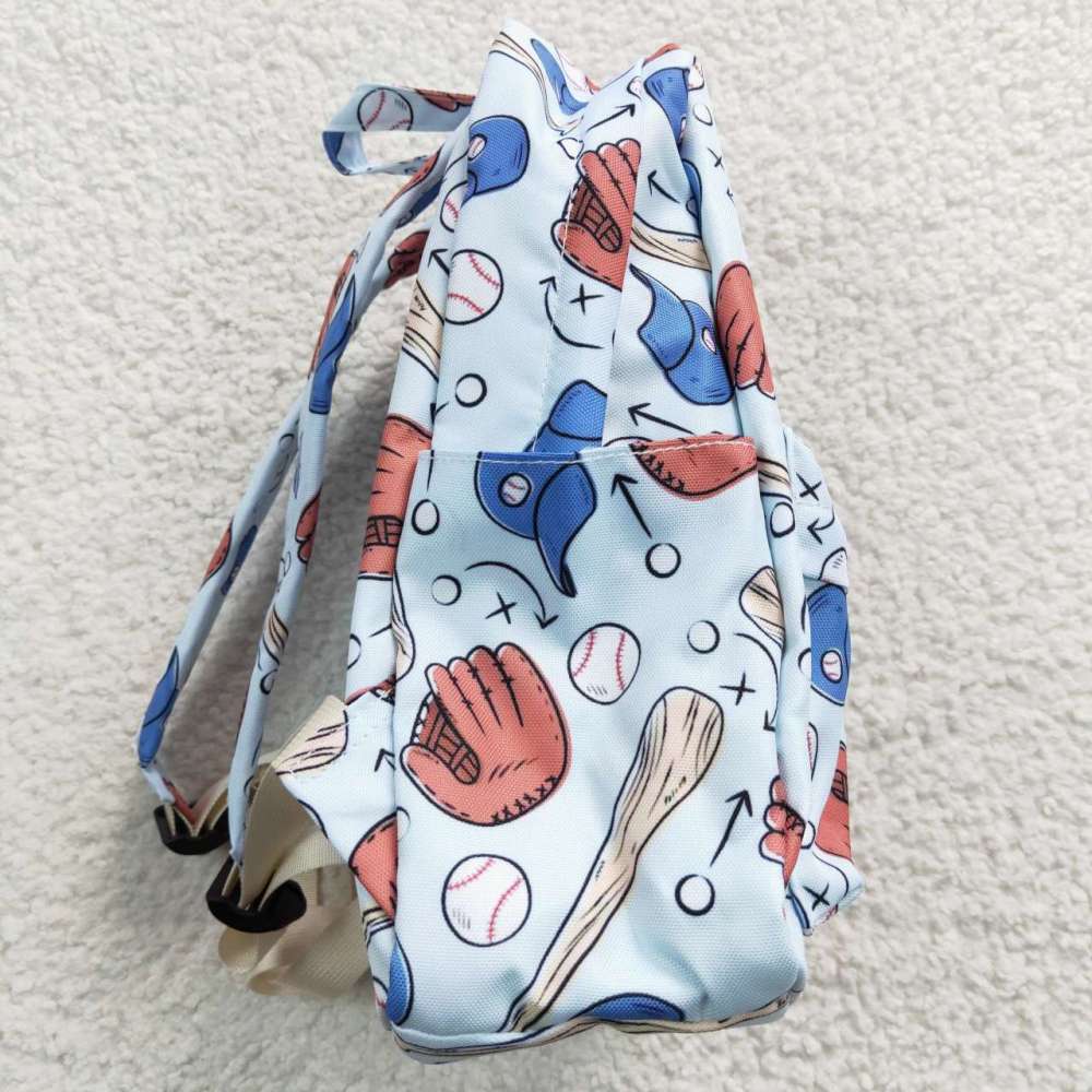 BA0075 Girl Baseball Glove Hat Light Blue Backpack Bags