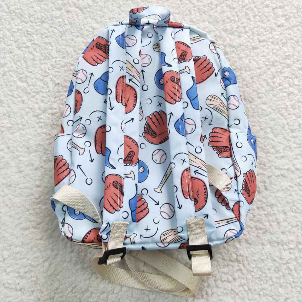 BA0075 Girl Baseball Glove Hat Light Blue Backpack Bags