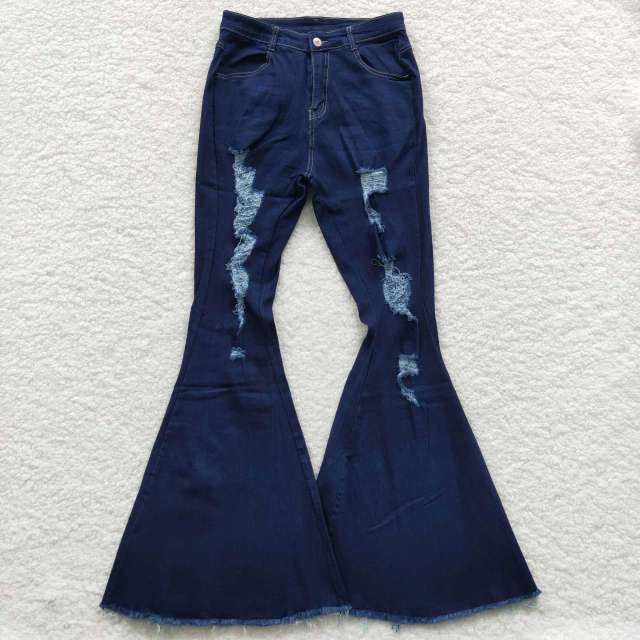 P0118 Adult Blue Ripped Denim Pants