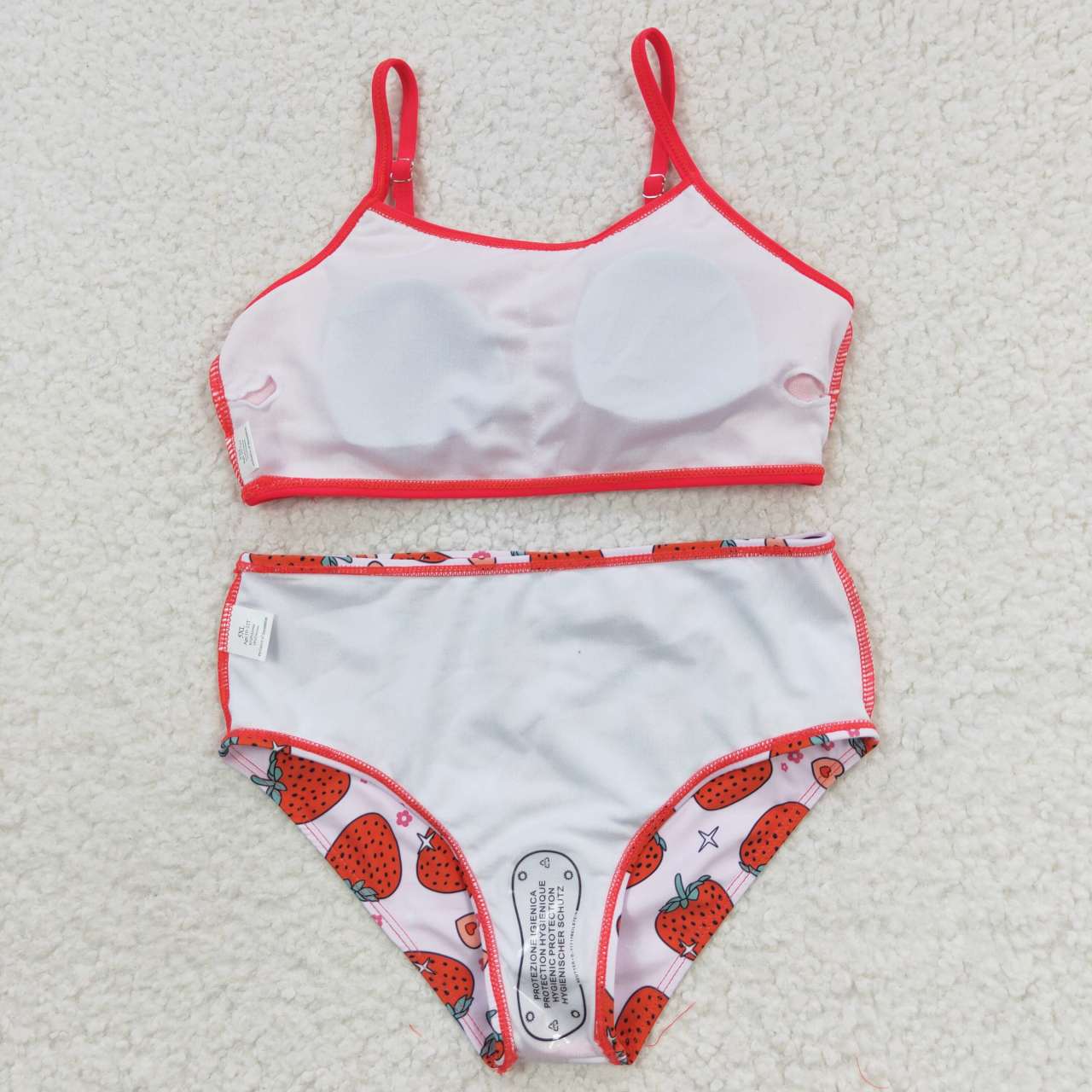 S0142 girls strawberry red tassel swimsuit