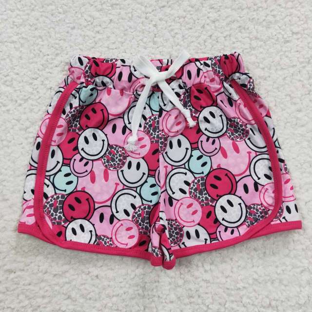 SS0100 Pink Smiley Shorts