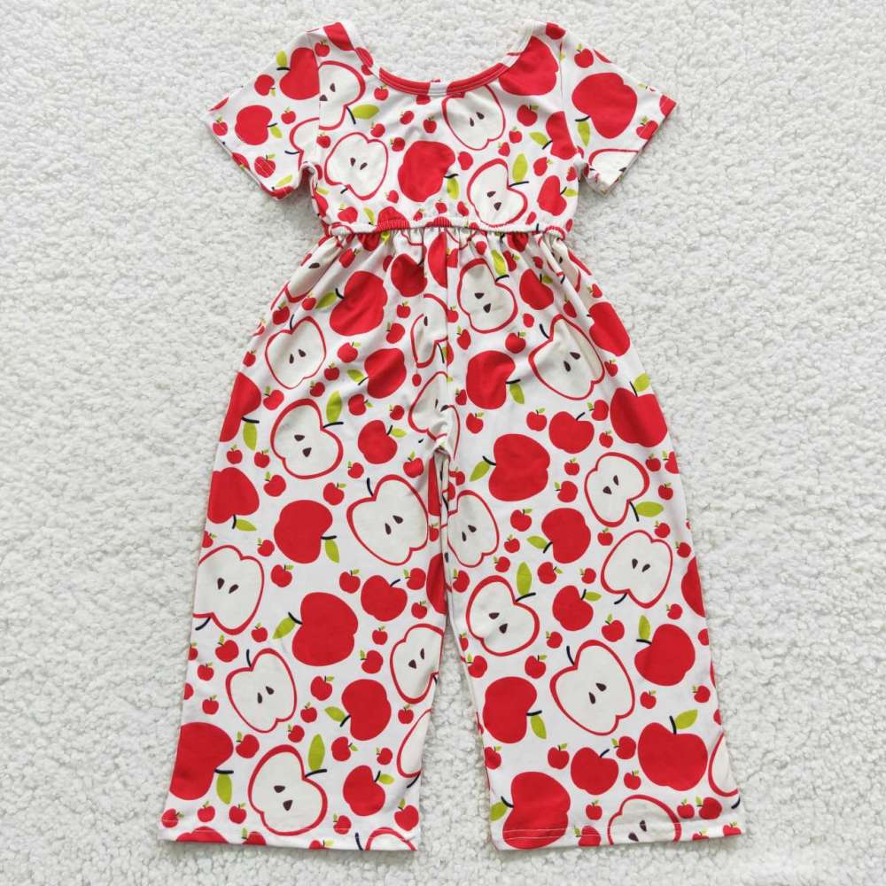 SR0393 Apple Pattern Short Sleeve Bodysuit