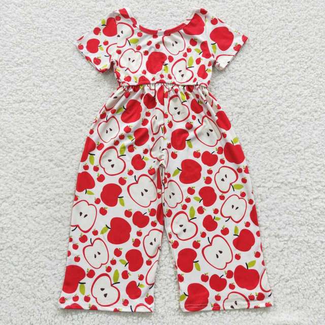 SR0393 Apple Pattern Short Sleeve Bodysuit
