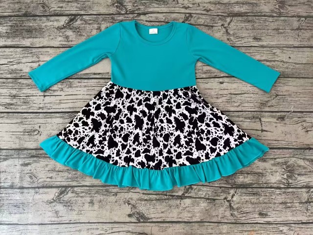 Pre-order girls summer clothes green leopard dresses