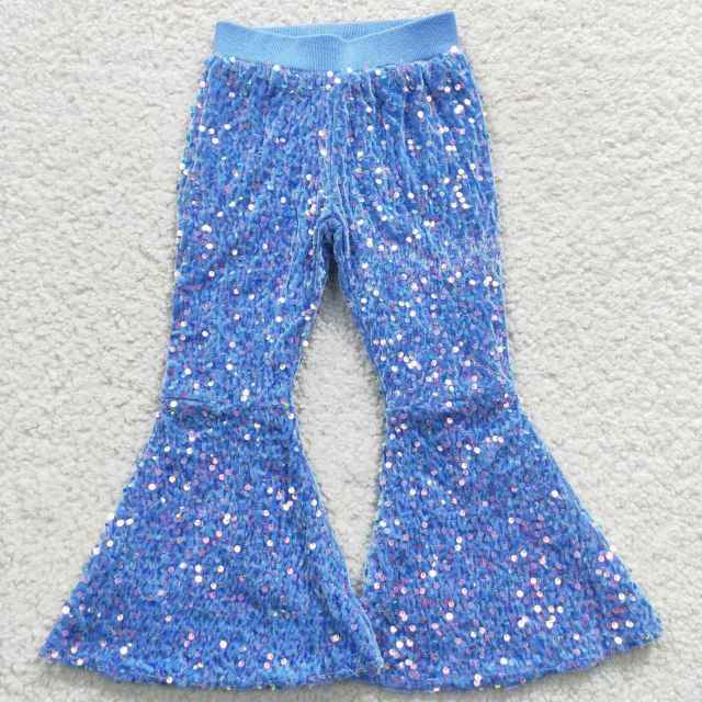 P0111 Sky Blue Sequined Pants