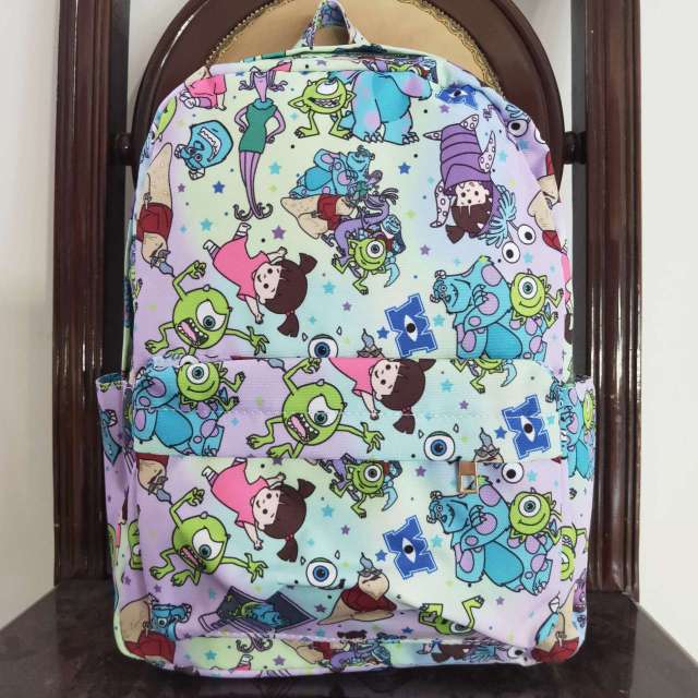 BA0083 Cartoon monster university monster purple green backpack
