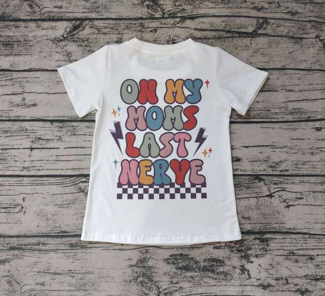 Pre-order summer clothes colorful letters white short sleeve top