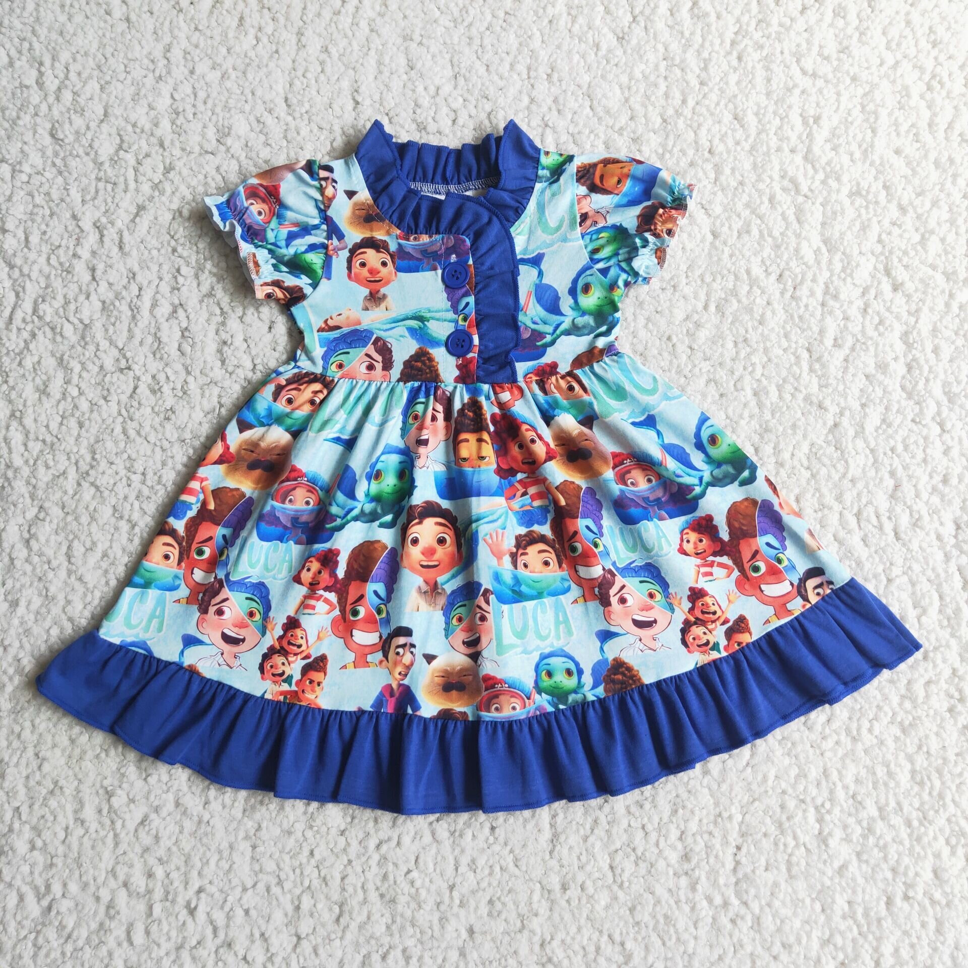 E4-2  7LUCA Girls Blue Dress 250g"
