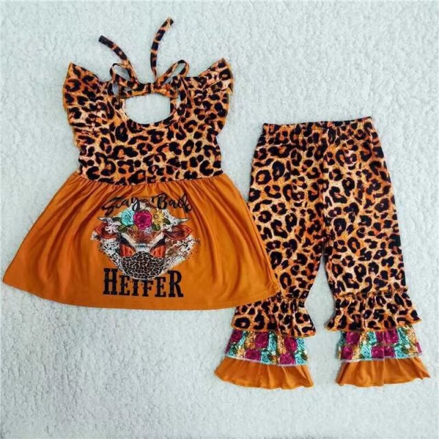 B10-14 &quot;heifer sleeveless top dress three-layer leopard print pants &quot;