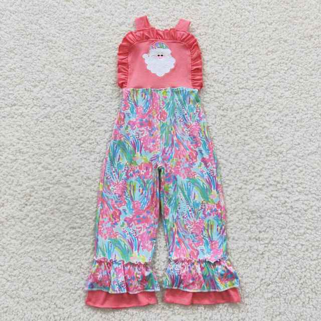 SR0404 Embroidery Santa Claus Embroidery Color Pattern Pattern Pink Bodysuit