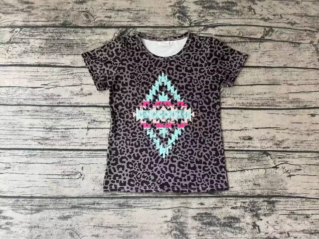 Pre-order summer clothes christmas leopard short sleeve top