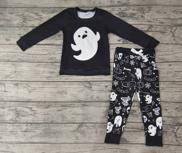 Pre-order boys summer clothes ghost black long sleeve pants pajamas set