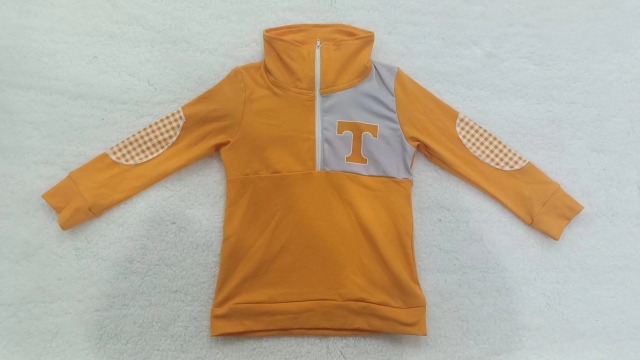 Boy Custom Boys Orange Long Sleeve Tops  moq  5