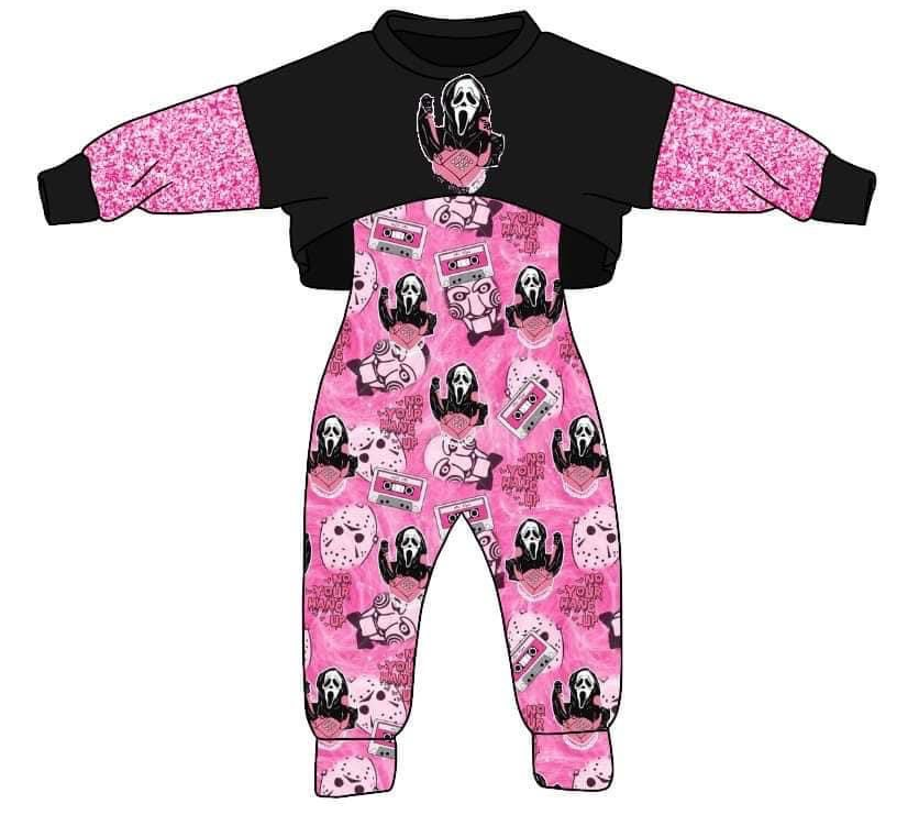 Pre-order girls summer clothes halloween long sleeve jumpsuit 2pcs