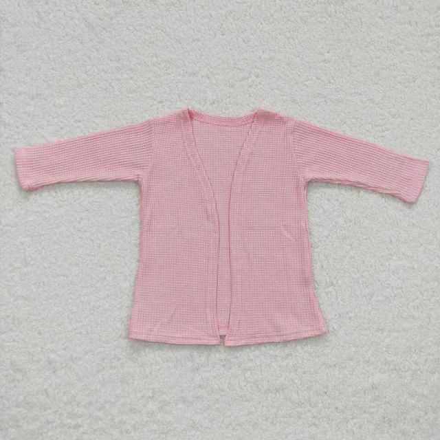 GT0249 Light Pink Long Sleeve Cardigan Top