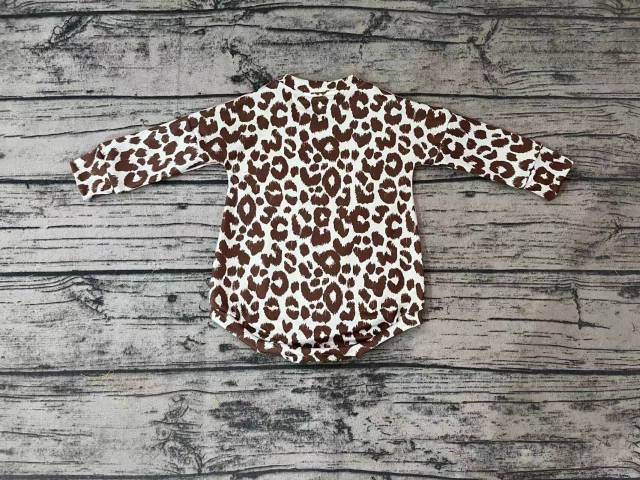 Pre-order girls summer clothes leopard long sleeve jumpsuit