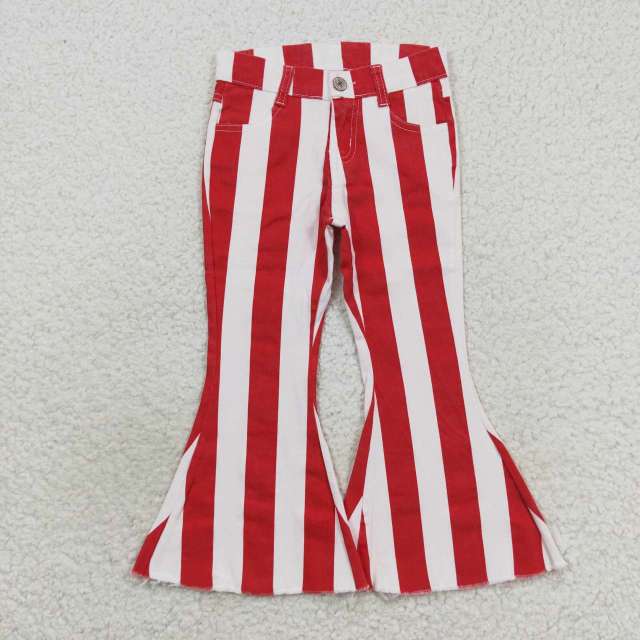 P0246 Red and white striped denim Jeans Pants