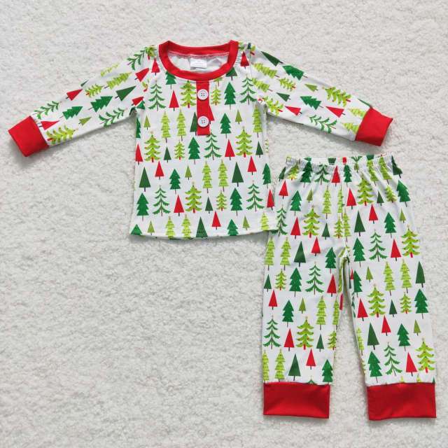 BLP0312 Christmas tree red and white long sleeve Pants Suit