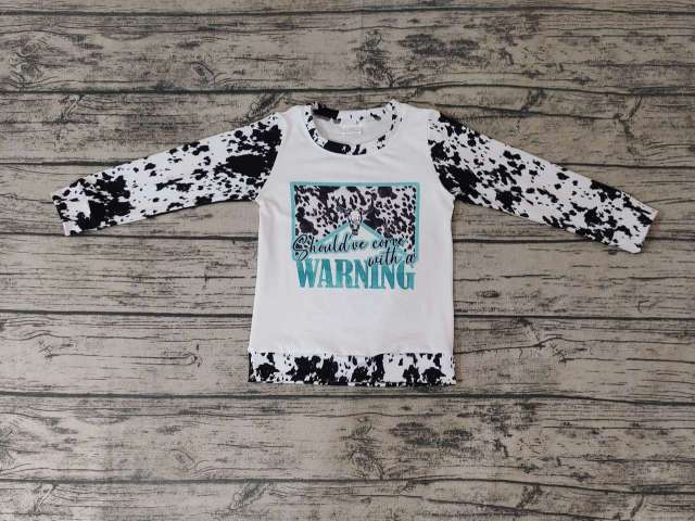 Pre-order kids summer clothes ink pattern long sleeve top