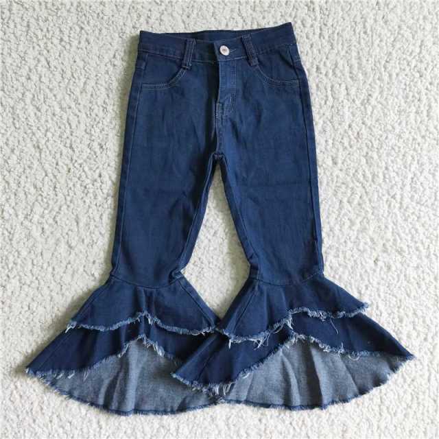 P0007 Dark Blue Double Lace Raw Denim pants