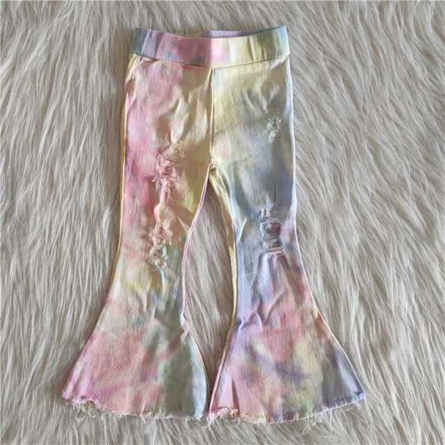 C15-11-1 Mixed dyed denim flared pants