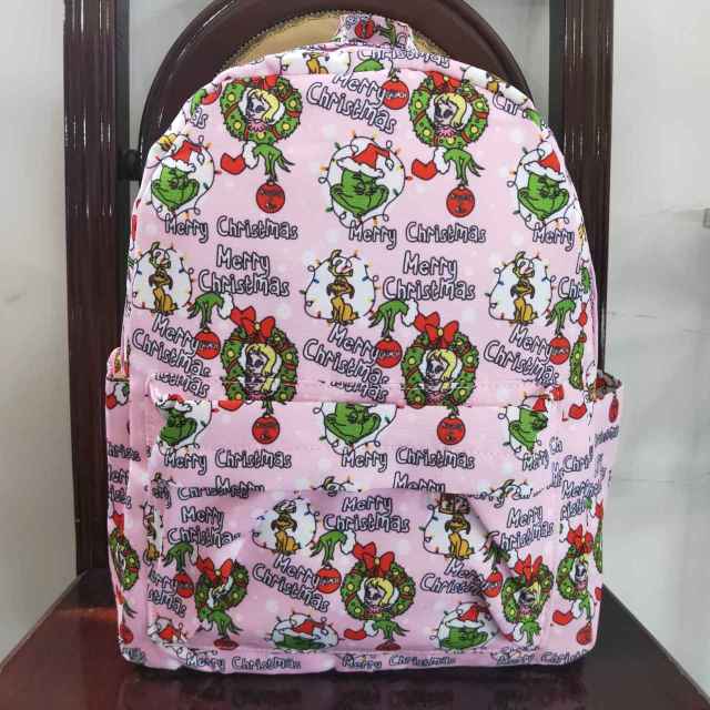 BA0148 merry christmas pink backpack