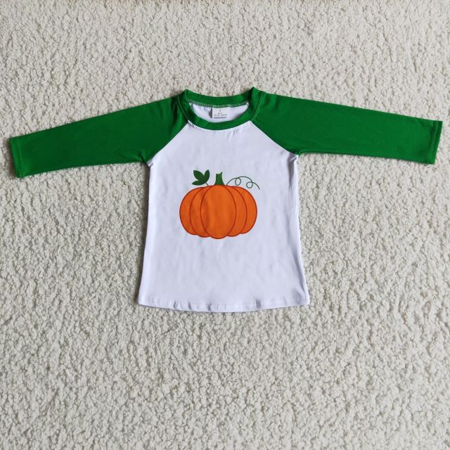 6 A29-11 Pumpkin green long sleeved top