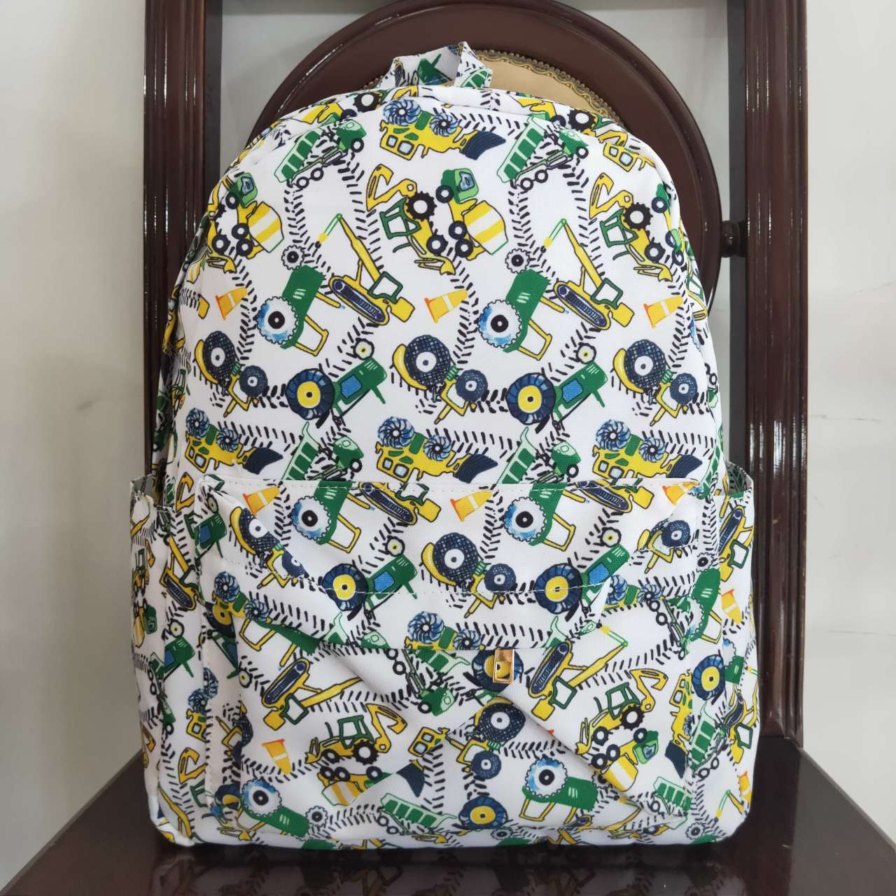 BA0149 Tractor engineering vehicle white backpack