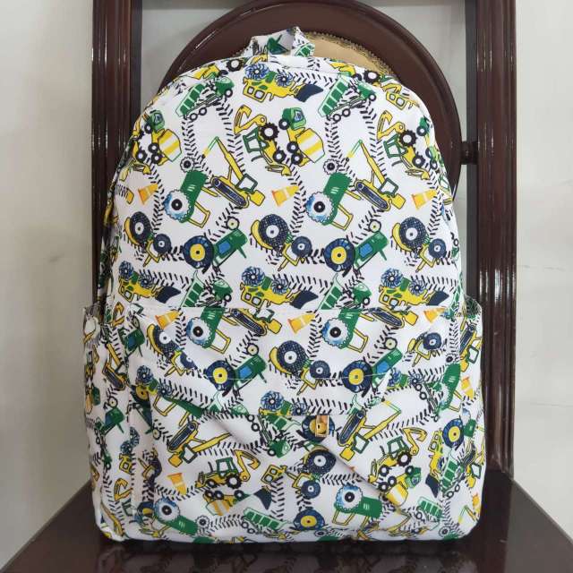 BA0149 Tractor engineering vehicle white backpack