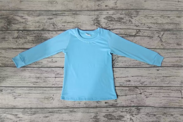 Pre-order kids summer clothes blue long sleeve top