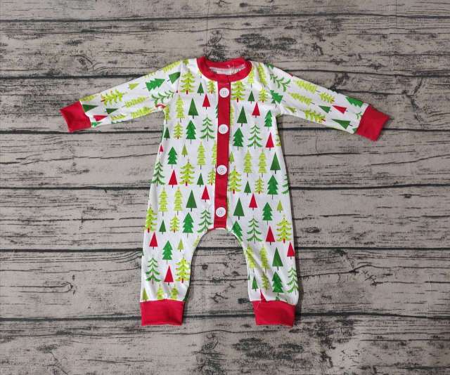 Pre-order boys summer clothes christmas trees long sleeve jumpsuit