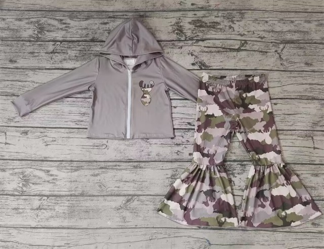 Pre-order girls summer clothes hooded long sleeve pants set