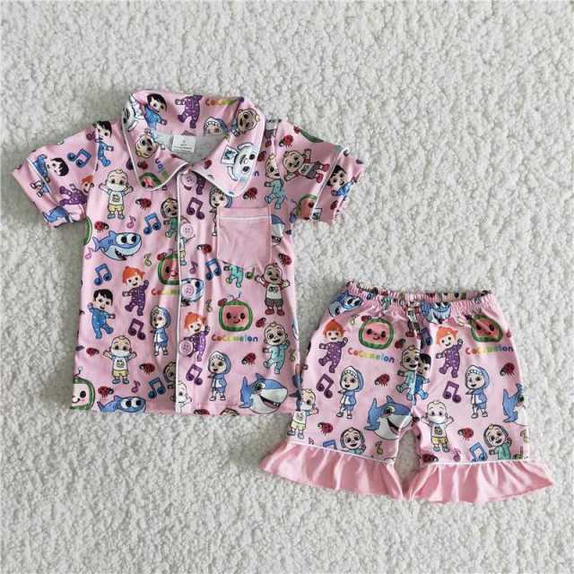 B4-14 cocomelon pink girls pajama set