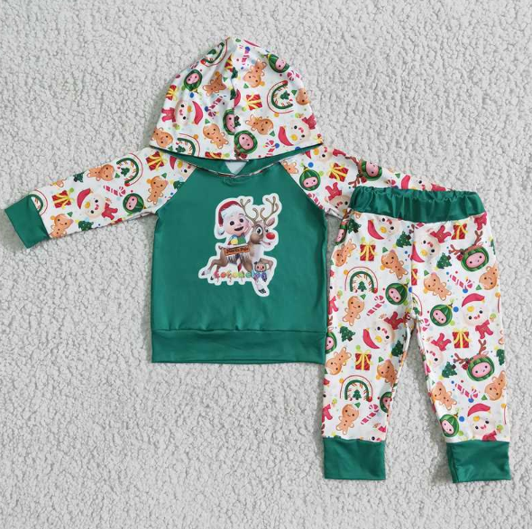 6 B6-39  Cartoon Boy Hooded Sweatshirt Suit