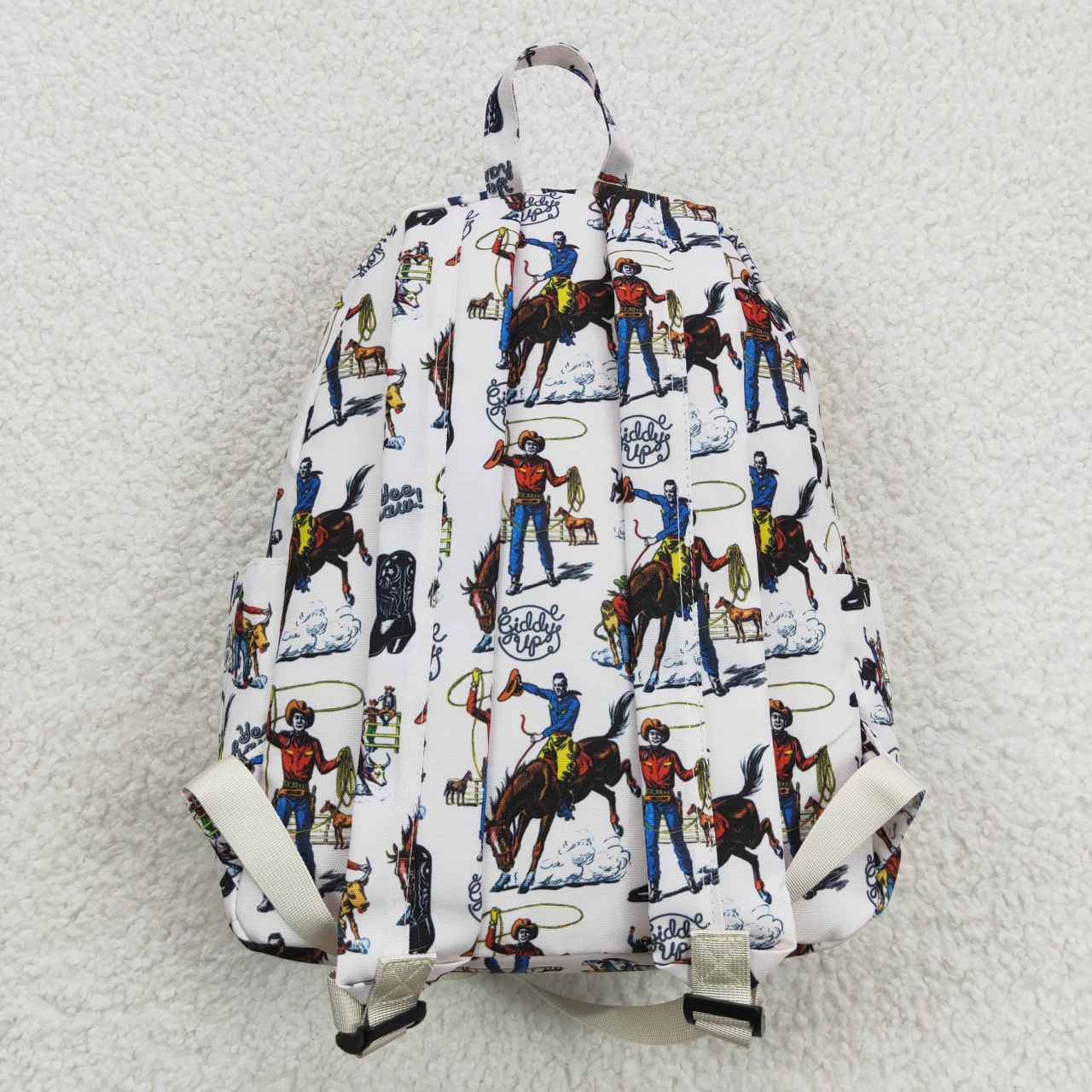 BA0142 Riding denim beige backpack