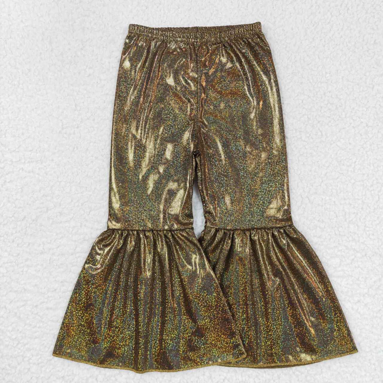 P0186 Golden brown satin bronzing pants