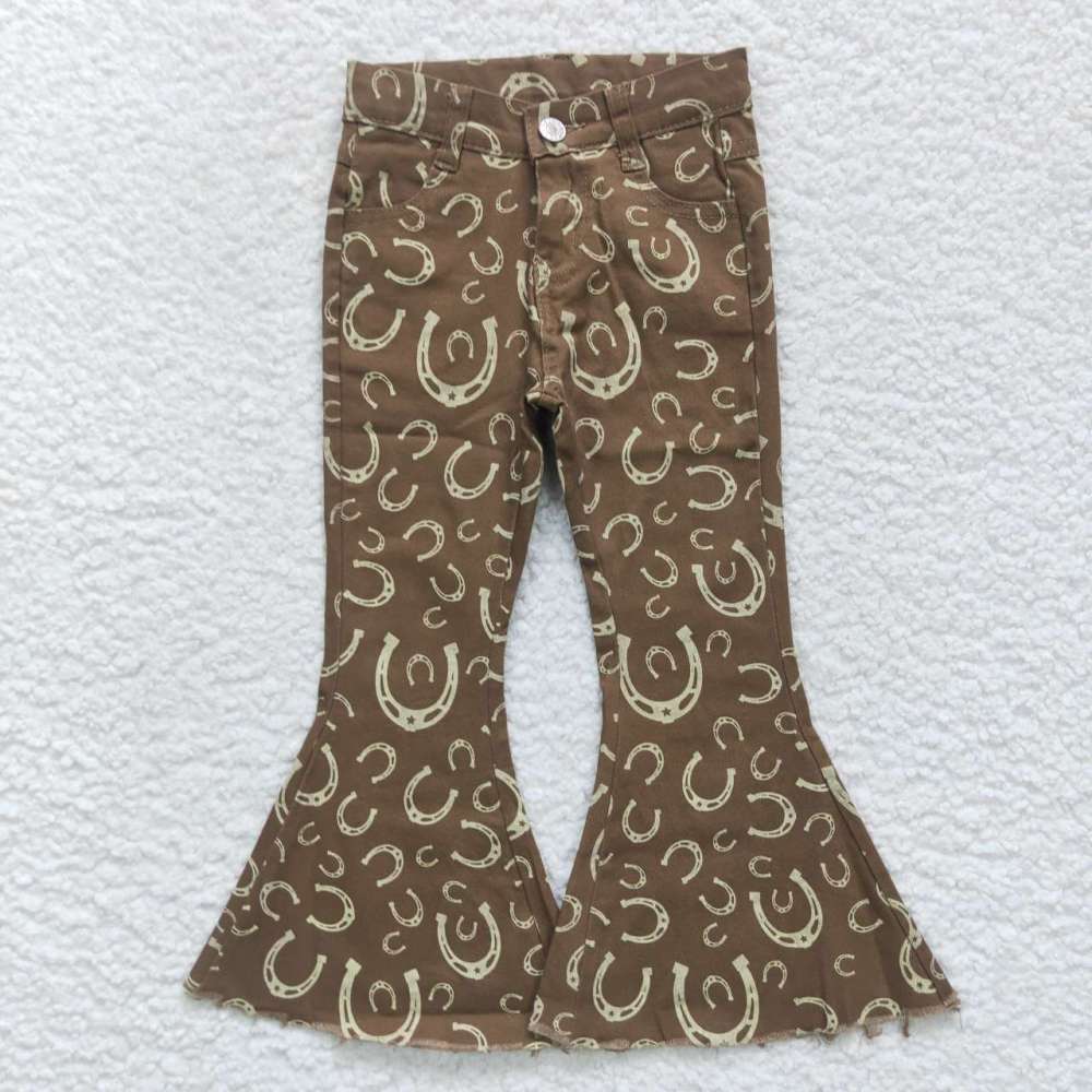 P0227 saddle riding brown cowboy denim Jeans