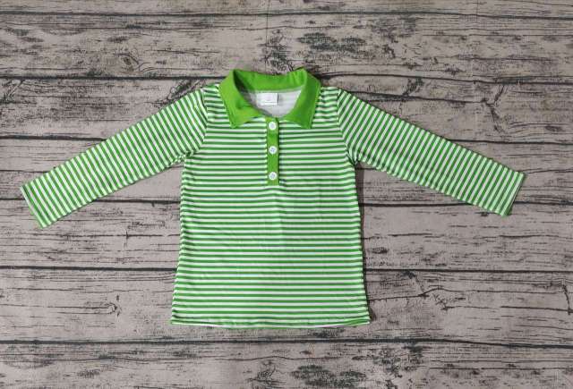 Pre-order kids summer clothes green long sleeve top