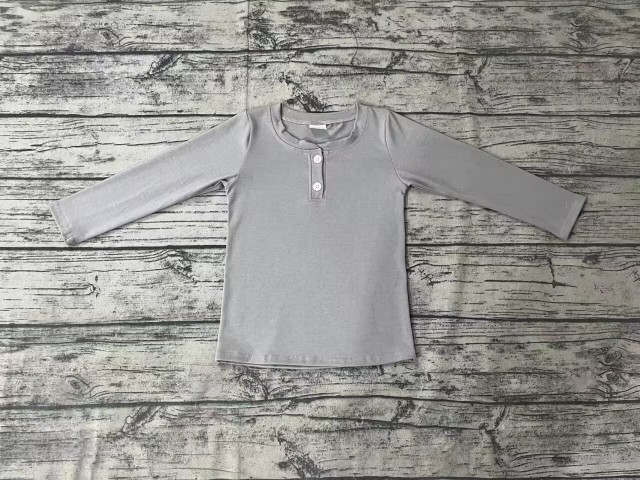 Pre-order kids summer clothes gray long sleeve top