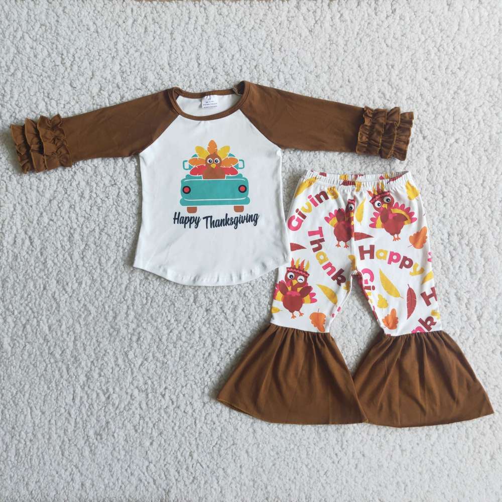 6 C8-16 HAPPY Thanksgiving Girls Turkey Set
