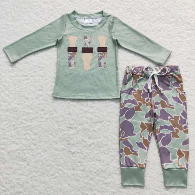 BLP0367 Camouflage bottle green long sleeves Pants Suit