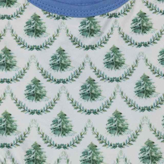 GLD0403 Christmas tree blue and white long sleeve dress