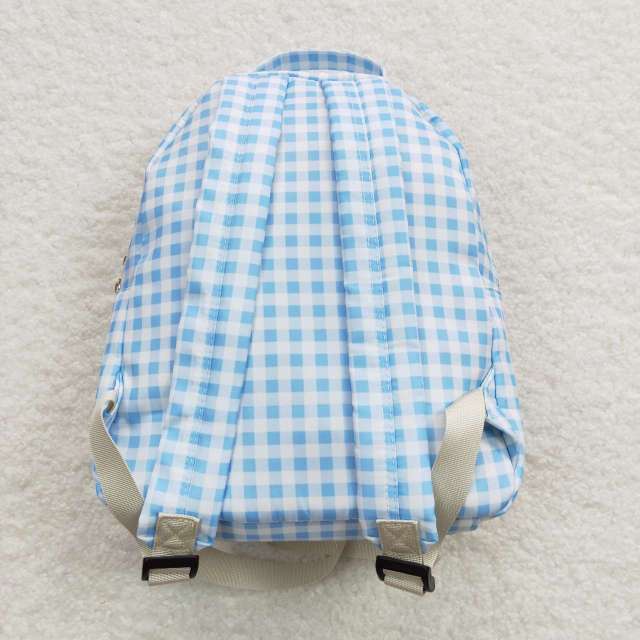 BA0087 Blue and white plaid backpack