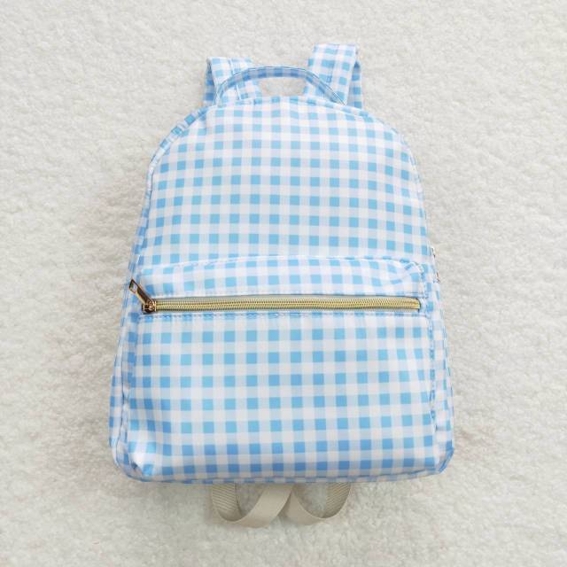 BA0087 Blue and white plaid backpack