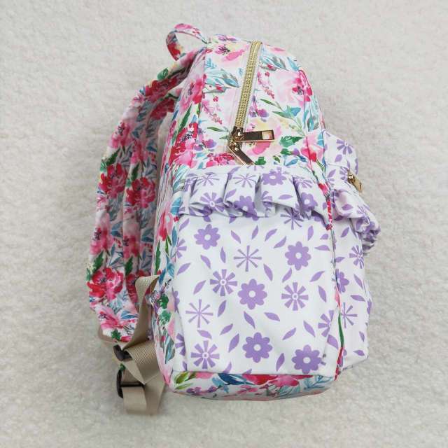 BA0101 Flower Purple Floral Backpack