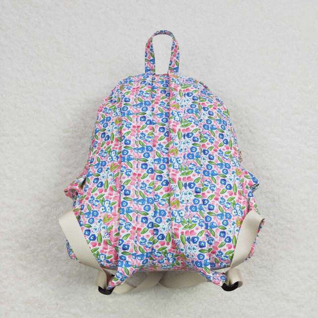 BA0098 Blue floral pink backpack
