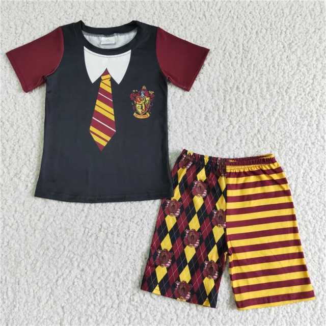 BSSO0083 Halloween Harry Potter Short Sleeve Shorts Set