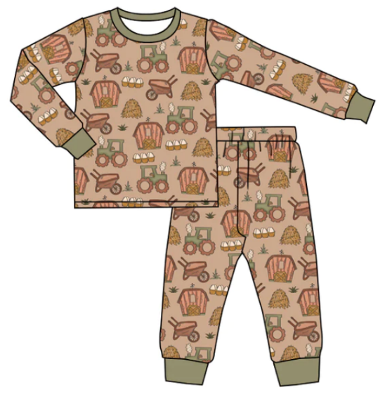 Custom style moq 5 kids summer clothes long sleeve pants set