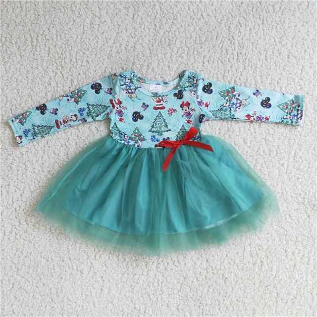 6 A15-1 Christmas Mickey green skirt dress